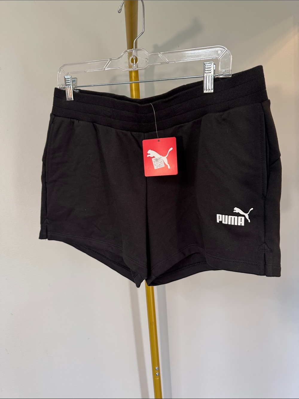 Puma Women's Black Athletic Shorts with Logo NWT L
